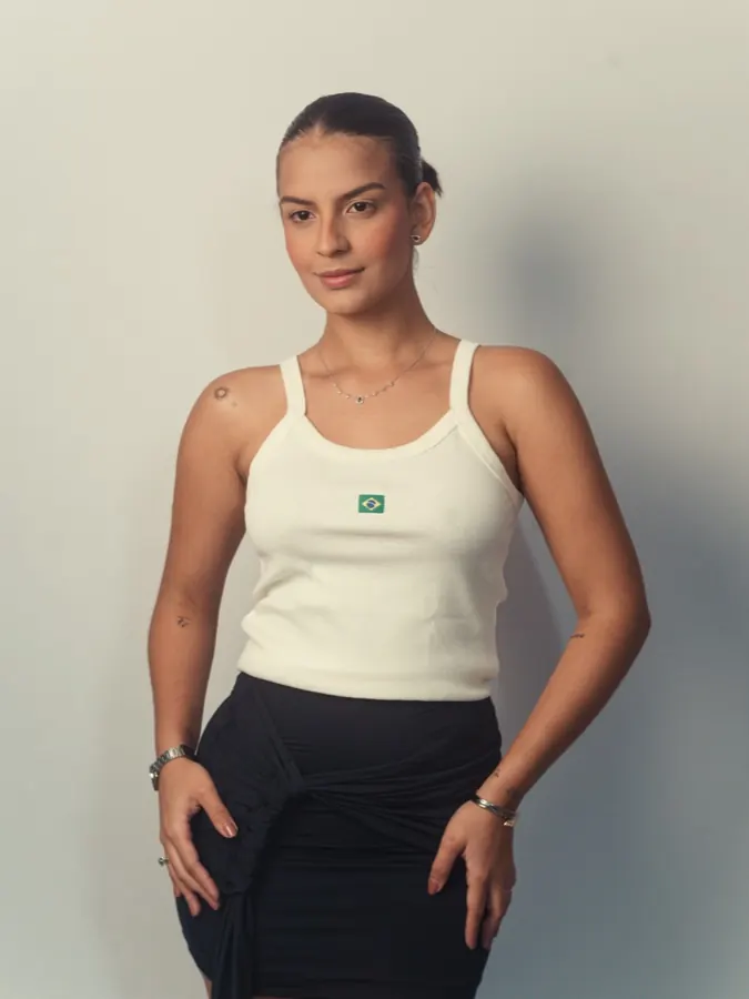 Regata Alça 90s Branca — detalhe